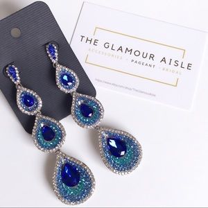 Royal Blue Teardrops pageant Prom